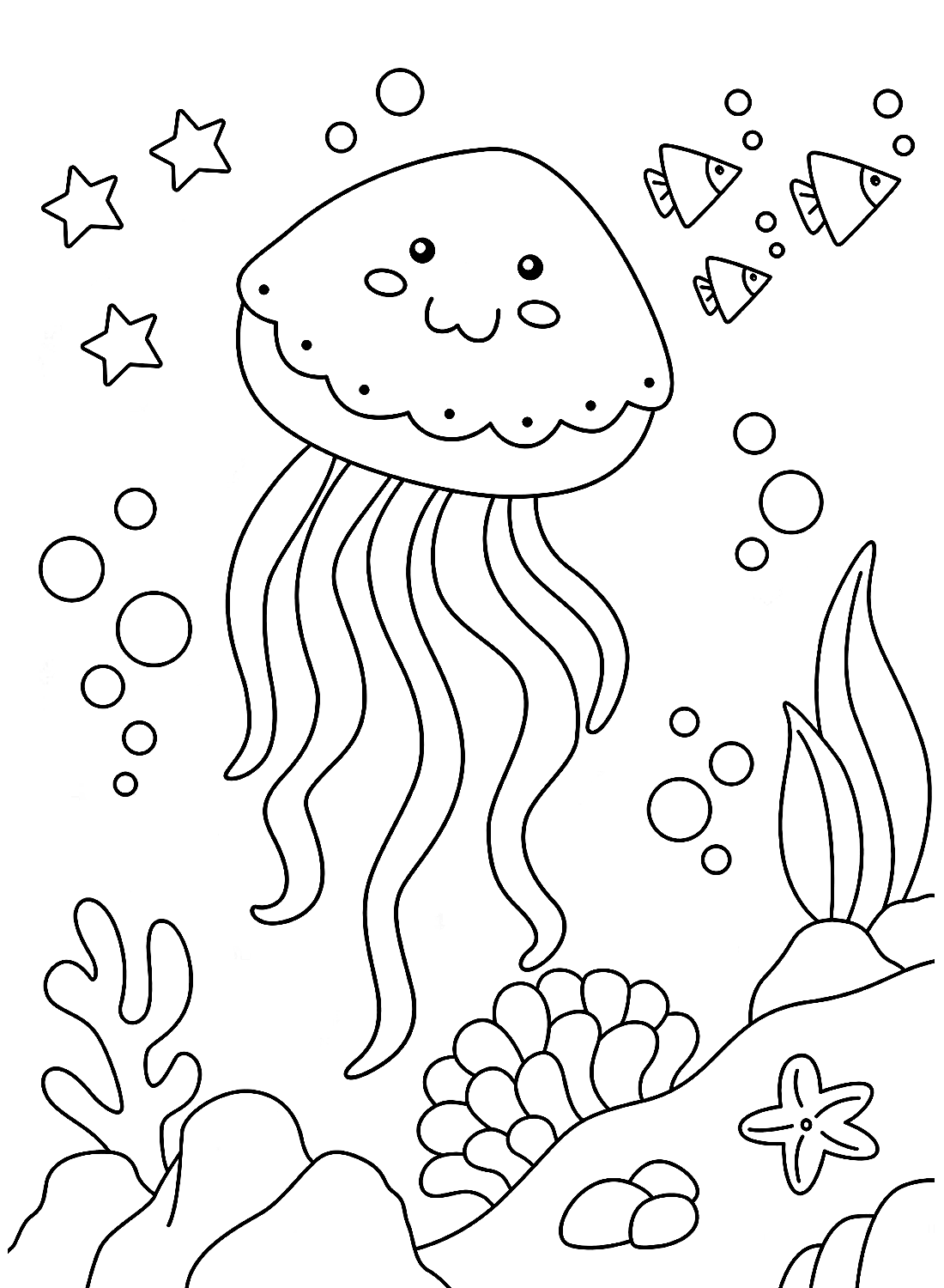 jellyfish coloring page
