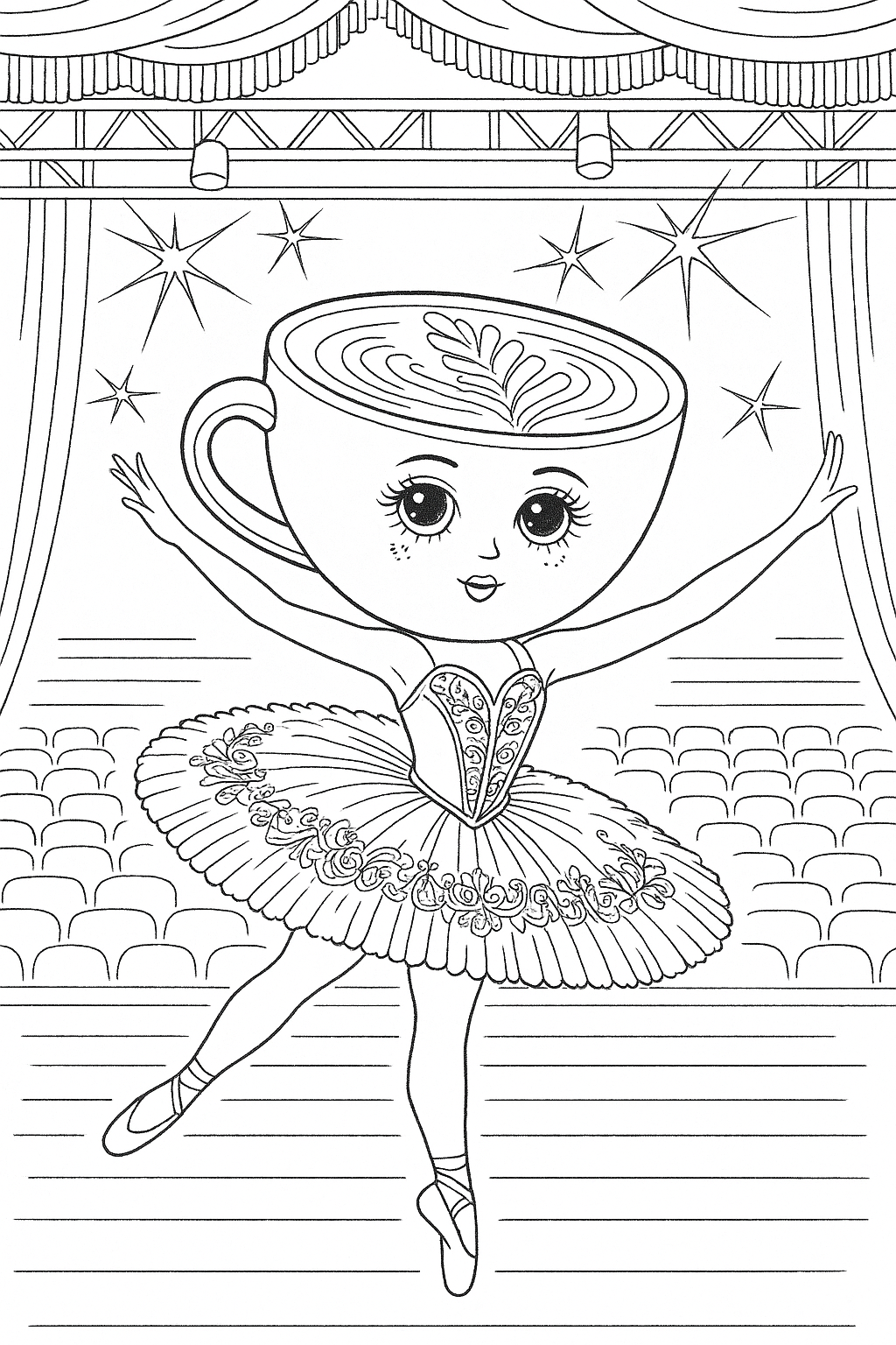 Free Printable Ballerina Cappuccino Coloring Page Color My Pages Free Printable Ballerina Cappuccino Coloring Page Color My Pages