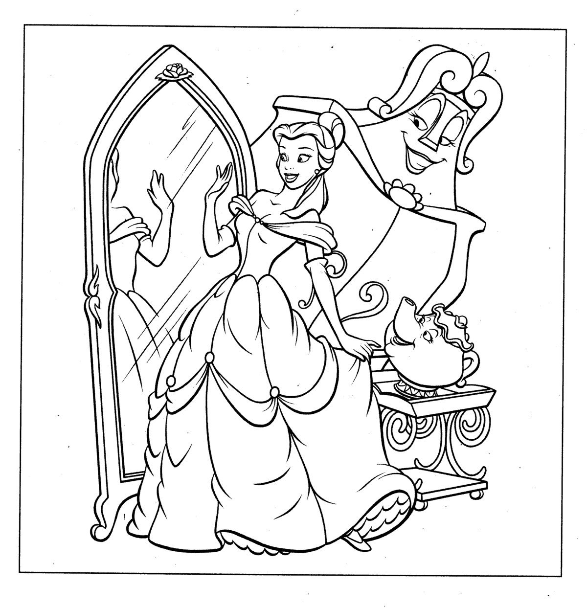 belle coloring pages