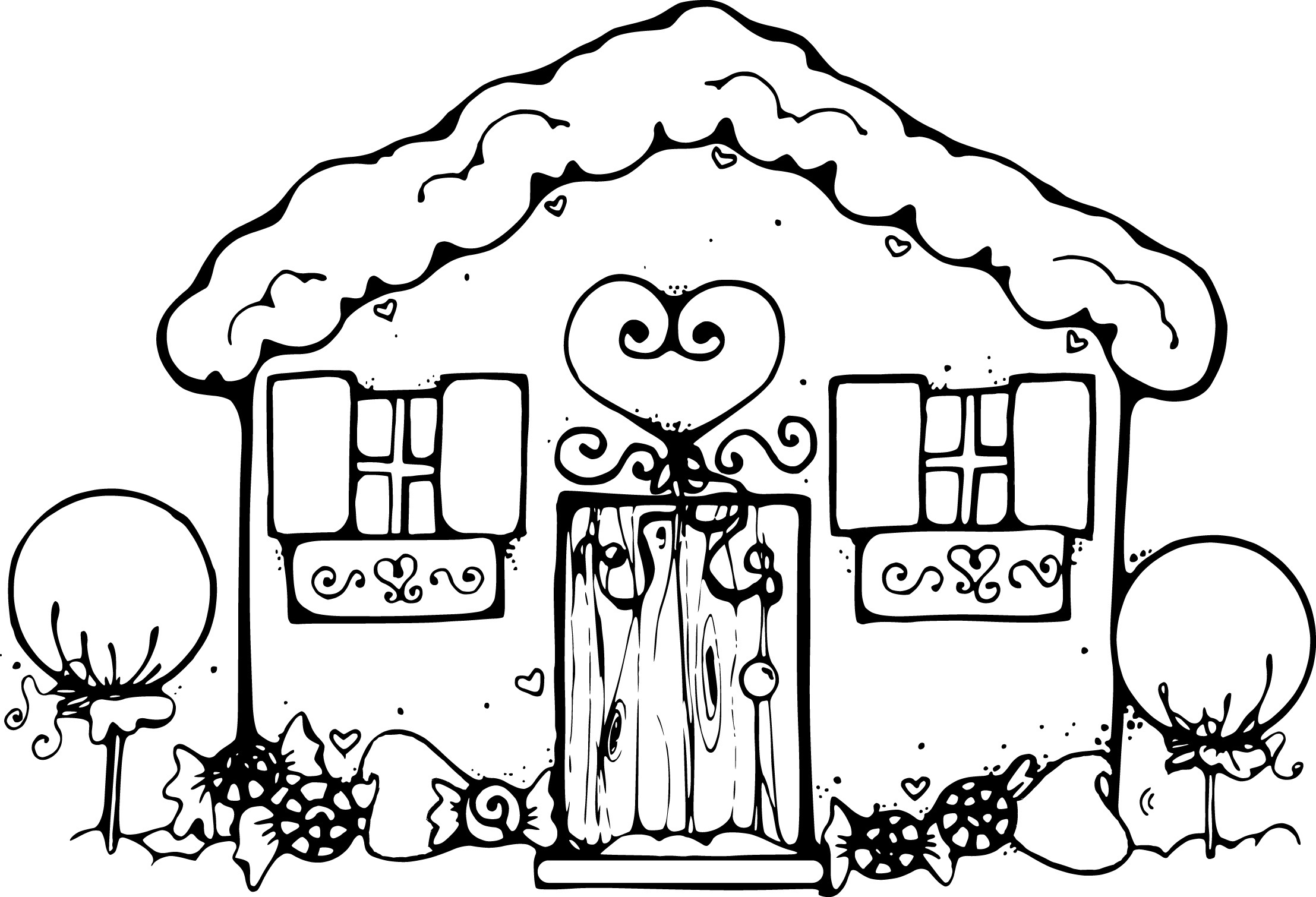 Free Printable Gingerbread House Coloring Pages For Kids Free Printable Gingerbread House Coloring Pages For Kids