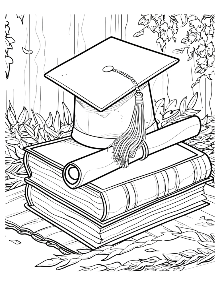graduation coloring page