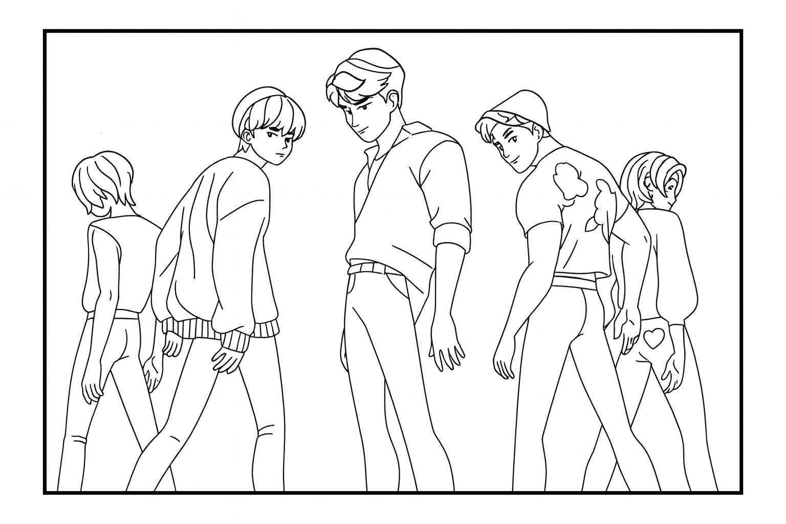 Free Saja Boys Coloring Pages KPop Demon Hunters Printable PDF PNG Free Saja Boys Coloring Pages KPop Demon Hunters Printable PDF PNG