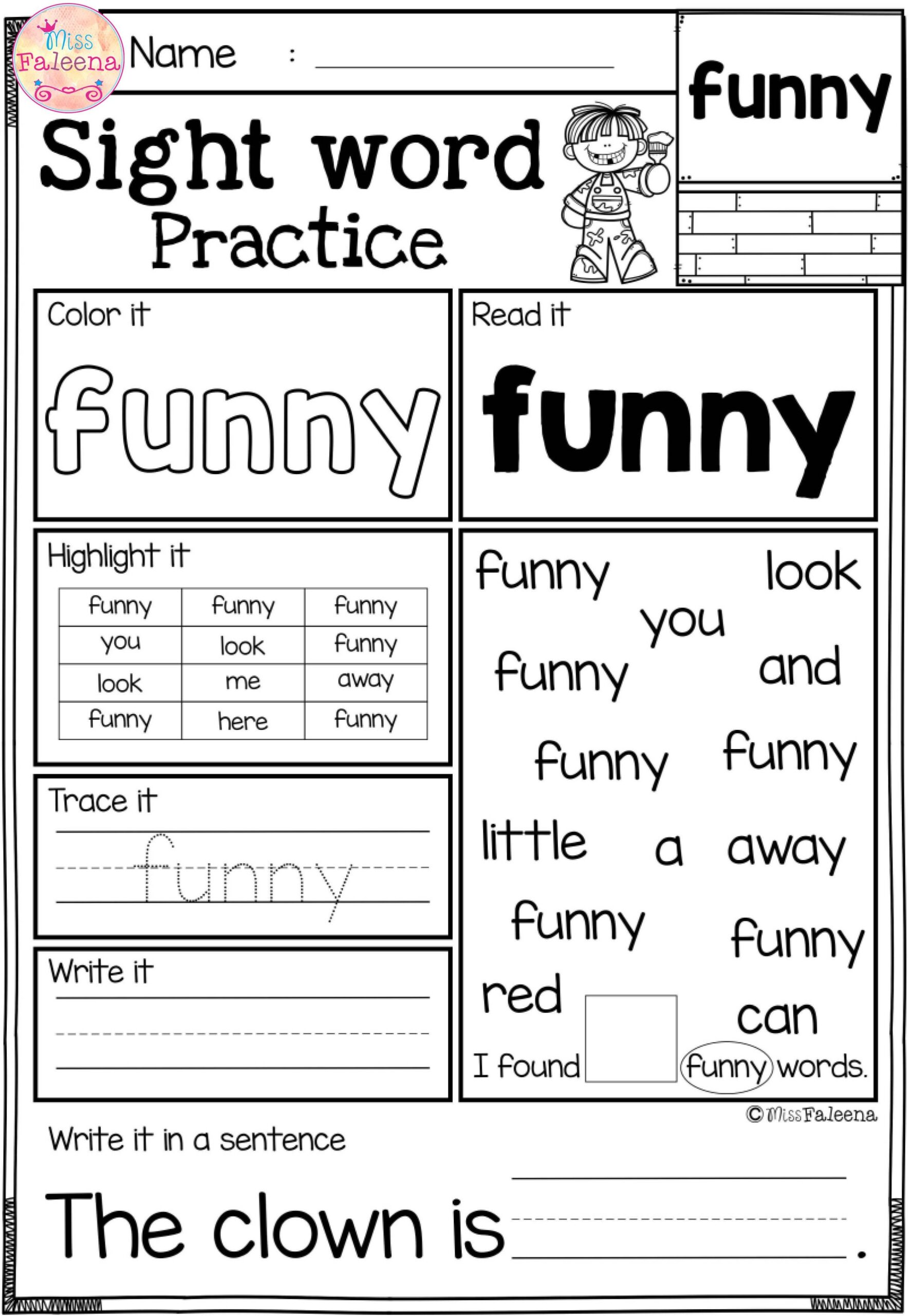 Free Sight Word Practice Sight Word Worksheets Word Practice Free Sight Word Practice Sight Word Worksheets Word Practice
