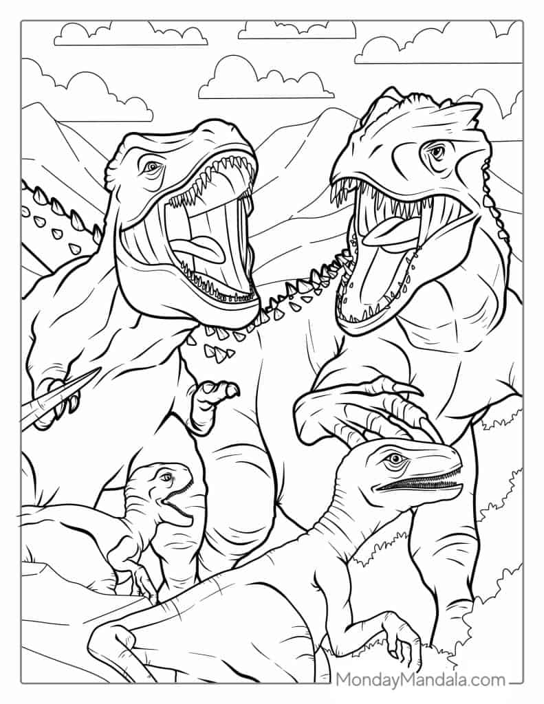 Free T Rex Coloring Sheets Infoupdate