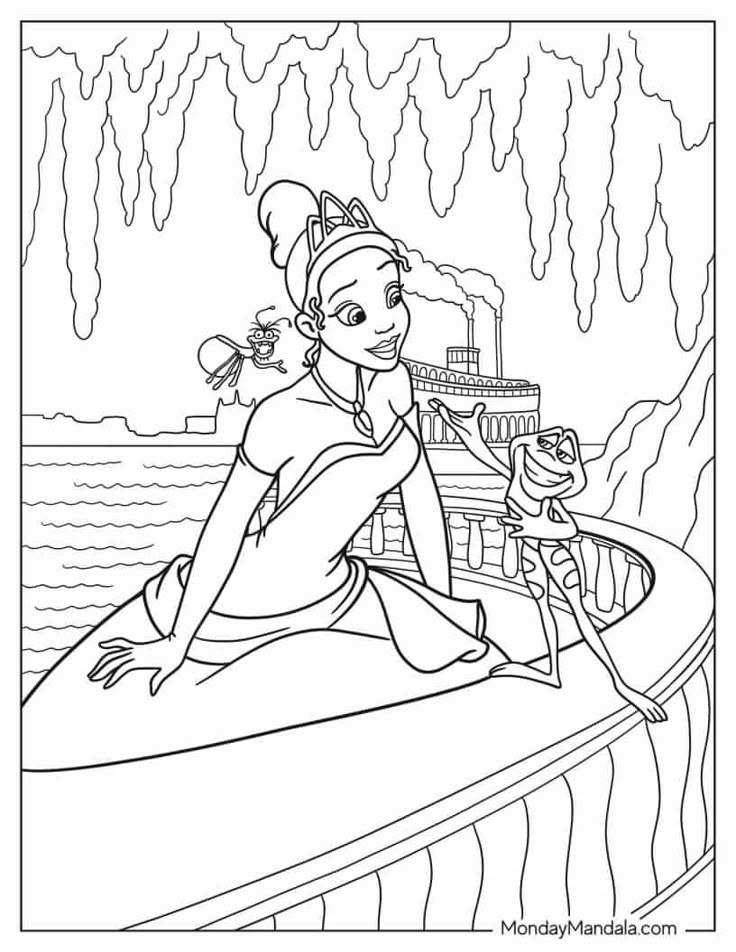 Frog Princess Coloring Pages Frog Princess Coloring Pages