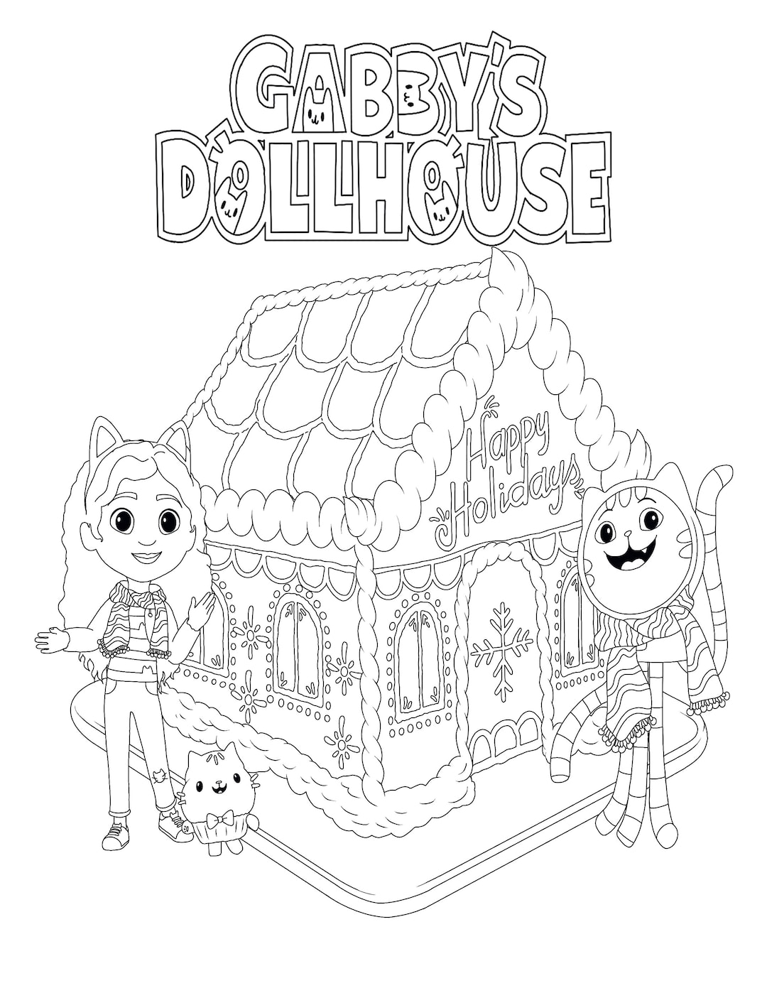 Gabbys Dollhouse Coloring Pages Cute Pandy Paws Coloring Page 