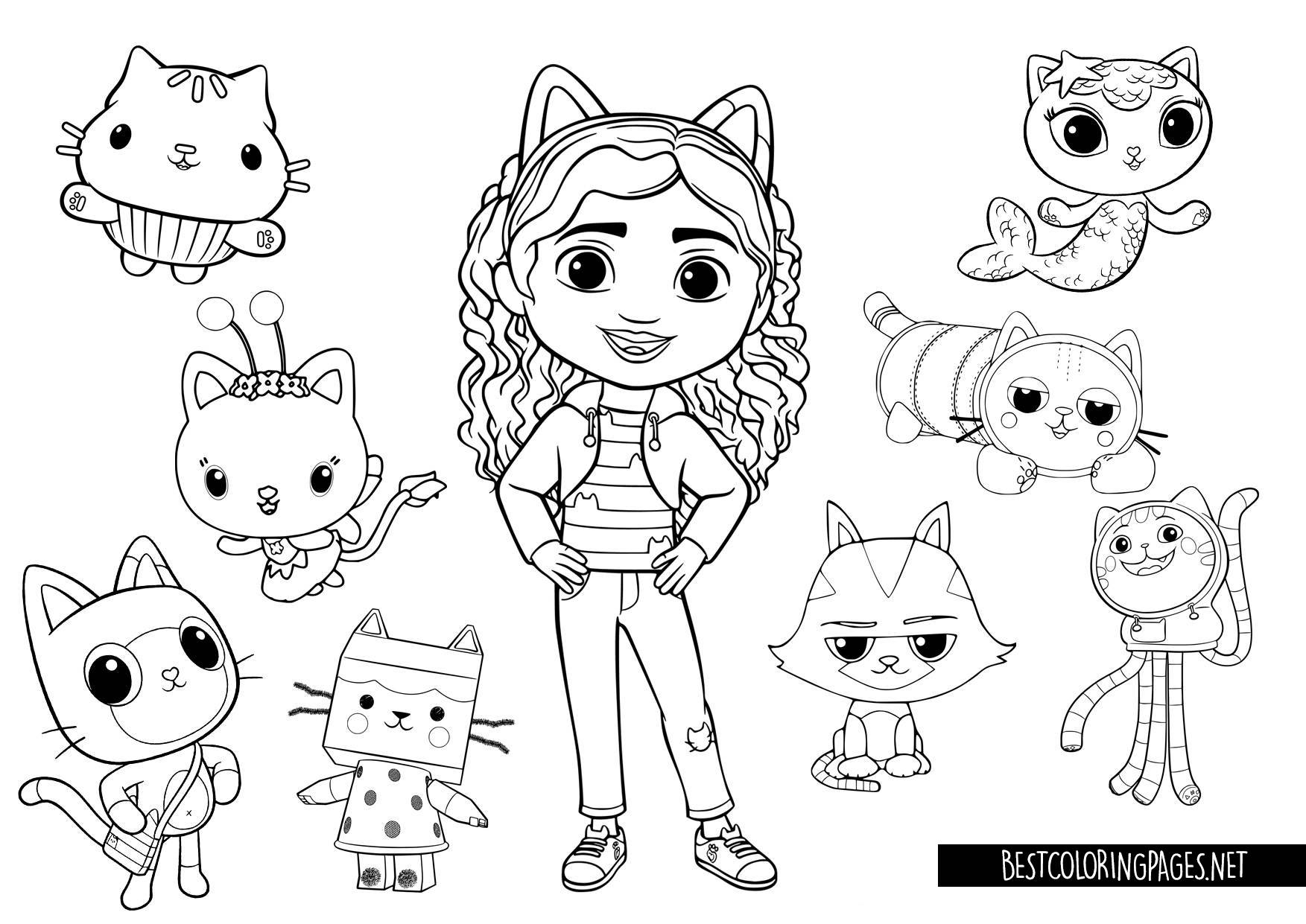 gabbys dollhouse coloring pages