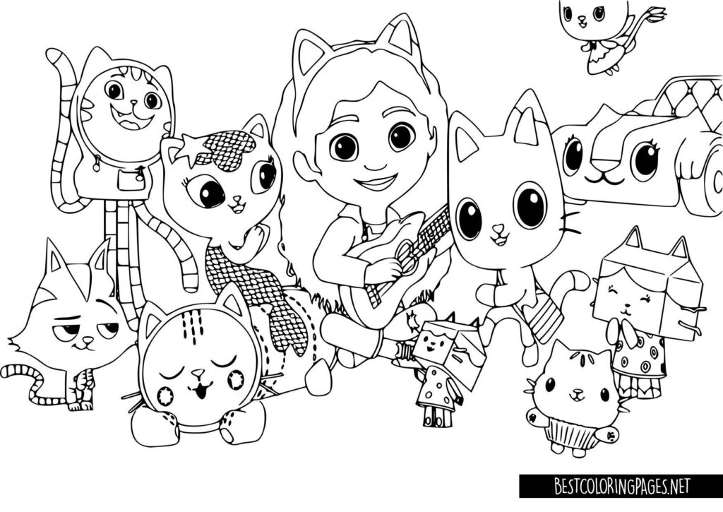 Gabbys Dollhouse Colouring Pages Free Printable Coloring Pages