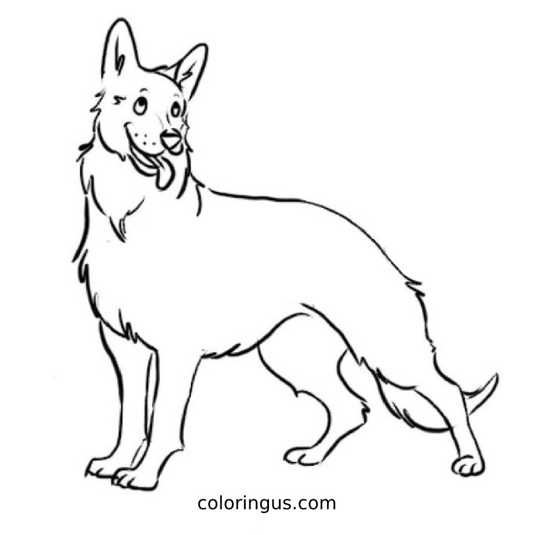 German Shepherd Coloring Pages Free Printable PDF 