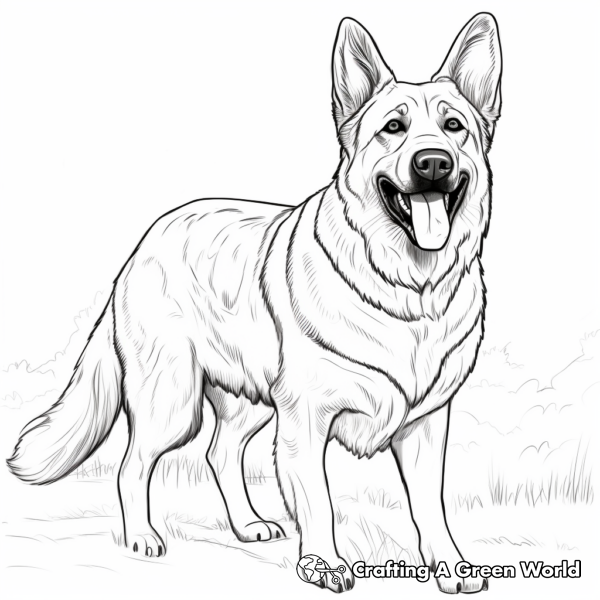 German Shepherd Dog Coloring Pages Realistic Coloring Pages