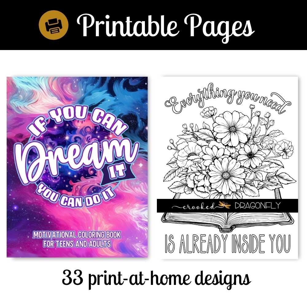 Get Inspired With 33 Motivational Coloring Pages Crooked Dragonfly
