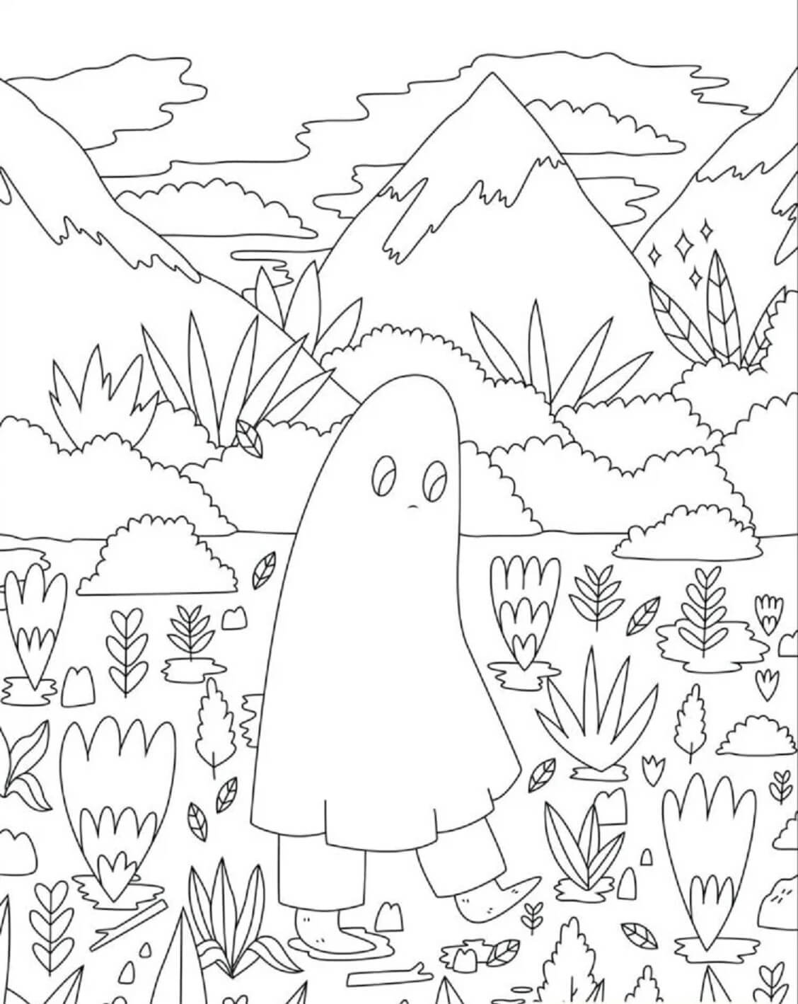 Ghost Walking Coloring Page Download Print Or Color Online For Free