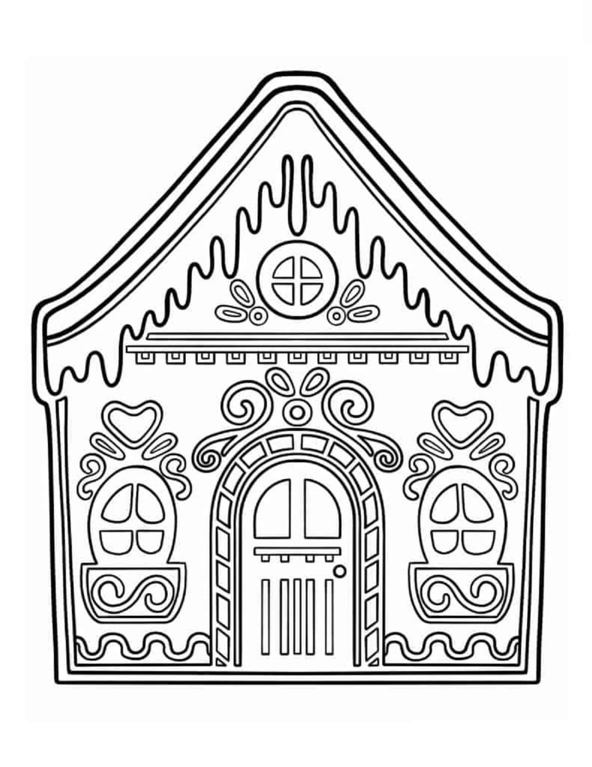 Gingerbread House Coloring Pages ColoringLib Gingerbread House Coloring Pages ColoringLib