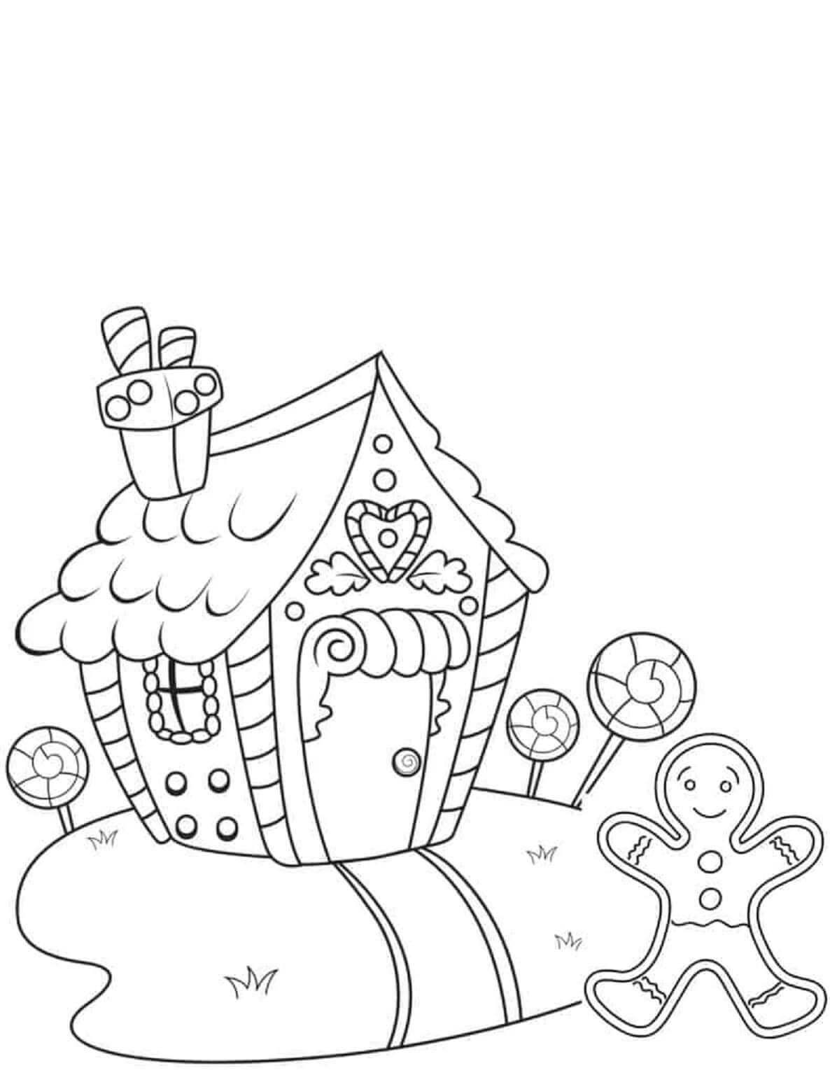 Gingerbread House Coloring Pages ColoringLib Gingerbread House Coloring Pages ColoringLib