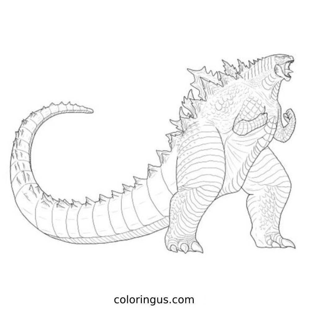Godzilla Coloring Pages Free Printable PDF