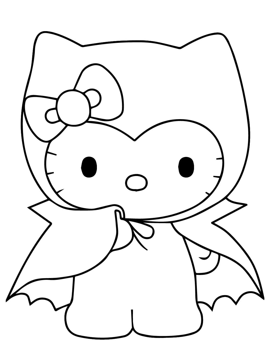 Halloween Hello Kitty Vampire Coloring Page Download Print Or Color 