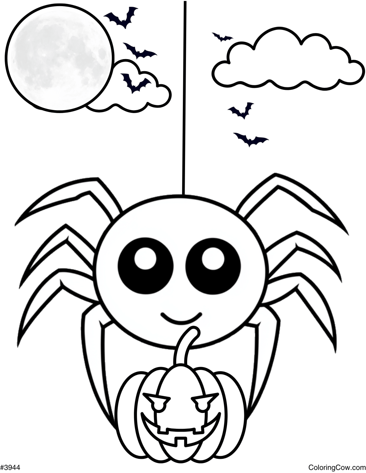 Halloween Spider Coloring Page