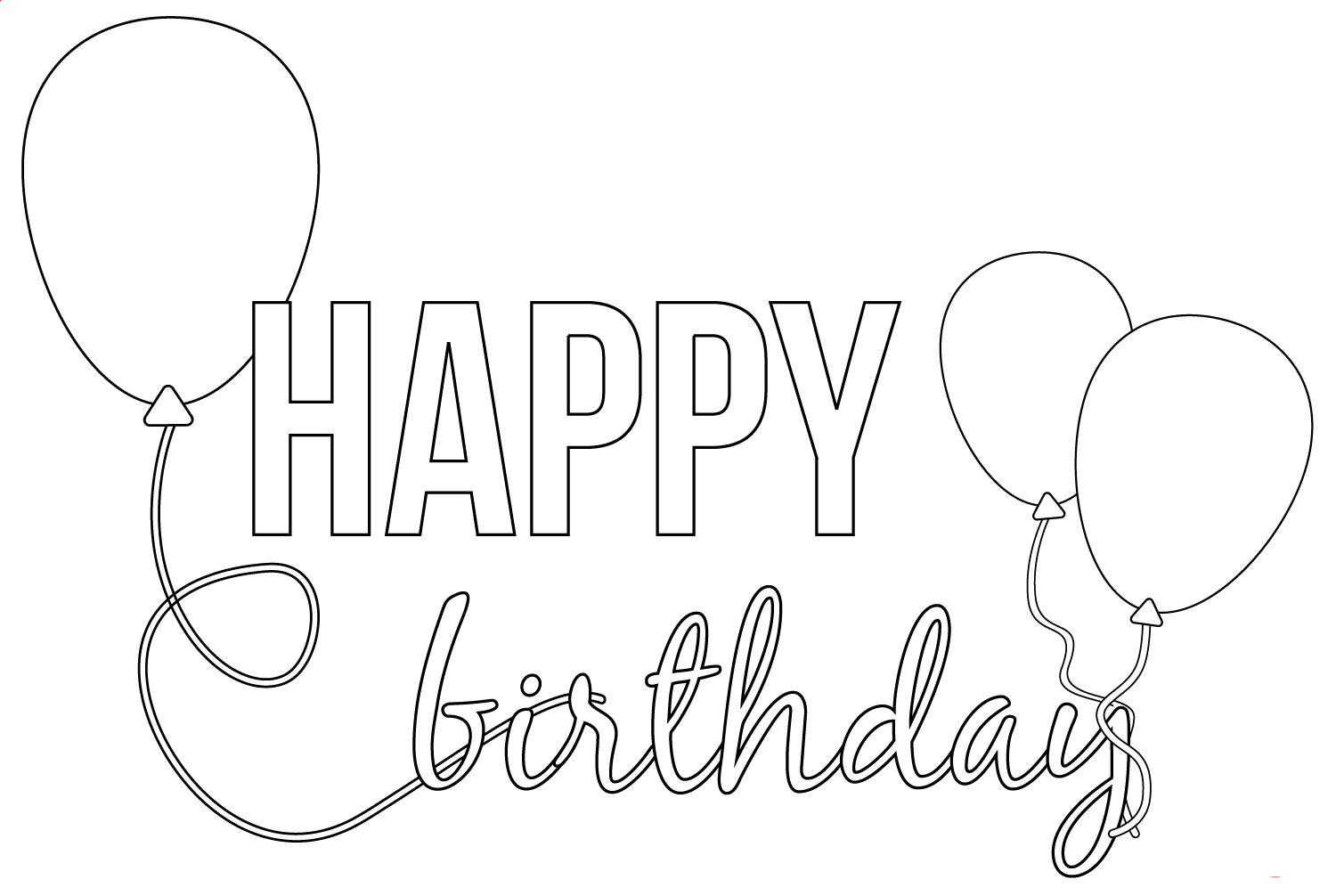 Happy Birthday Coloring Page Coloring Pages Coloring Cool