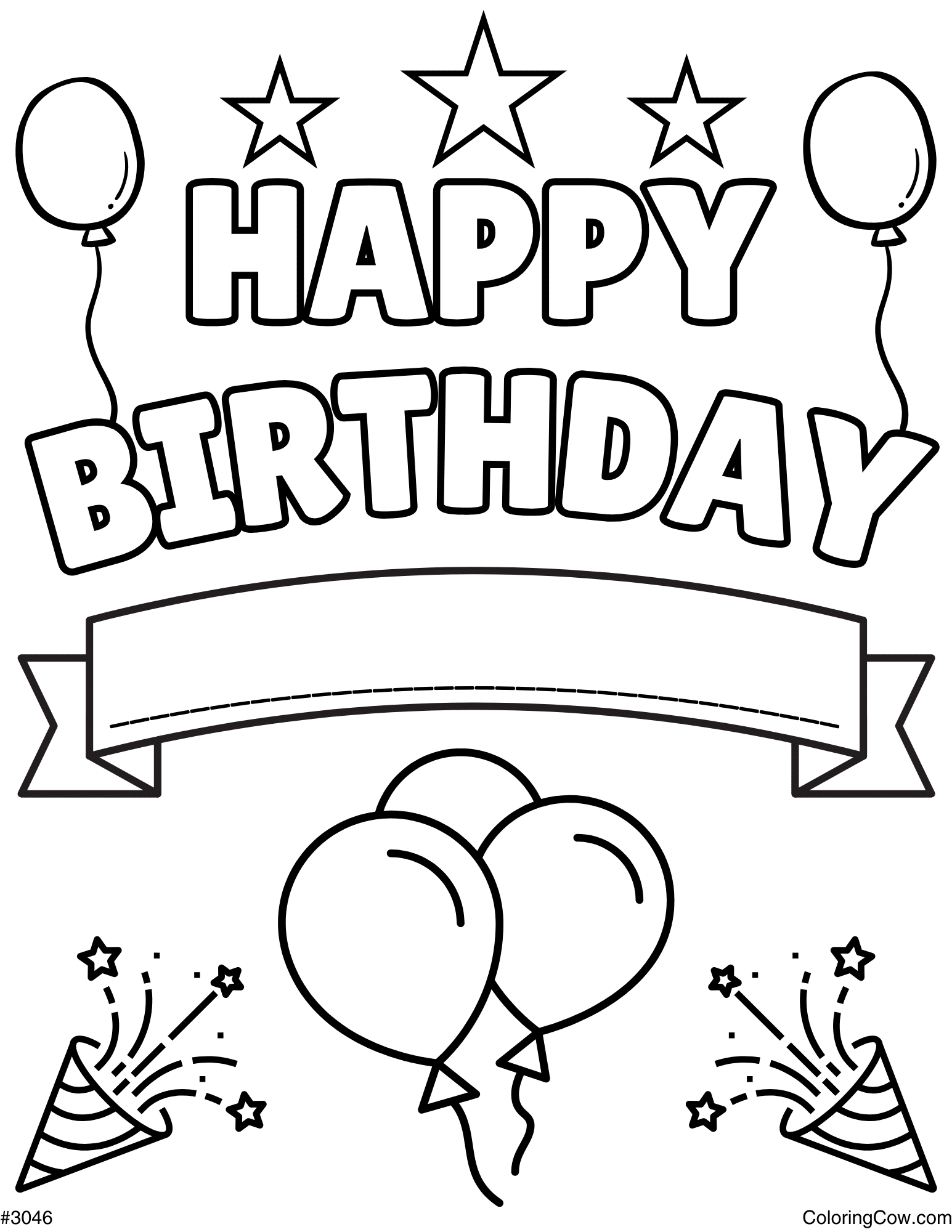 Happy Birthday Coloring Page Happy Birthday Coloring Page
