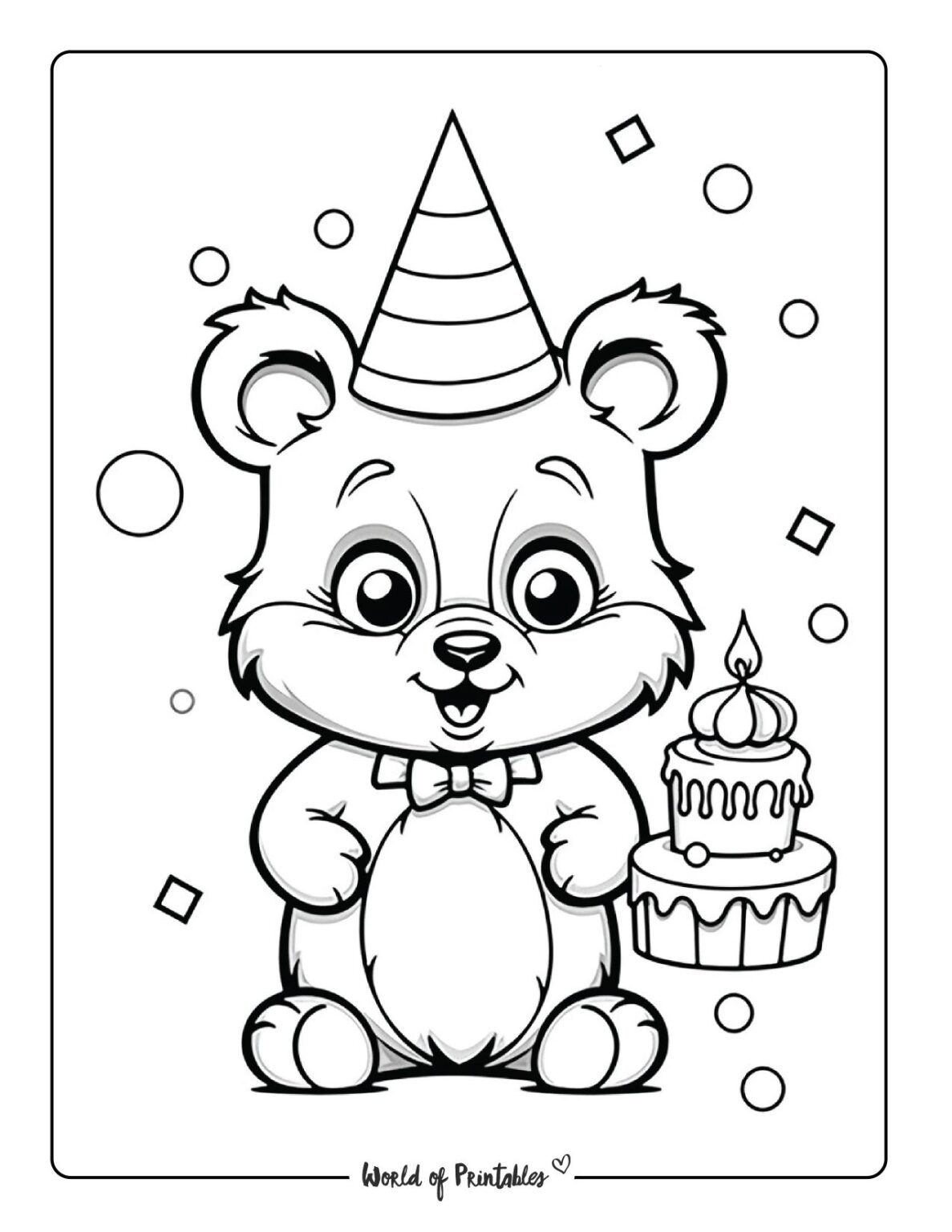 Happy Birthday Coloring Pages World Of Printables