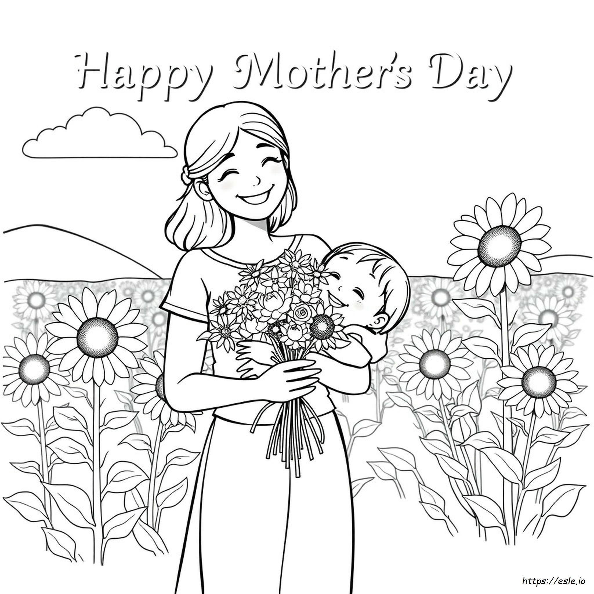 Happy Mothers Day Coloring Pages