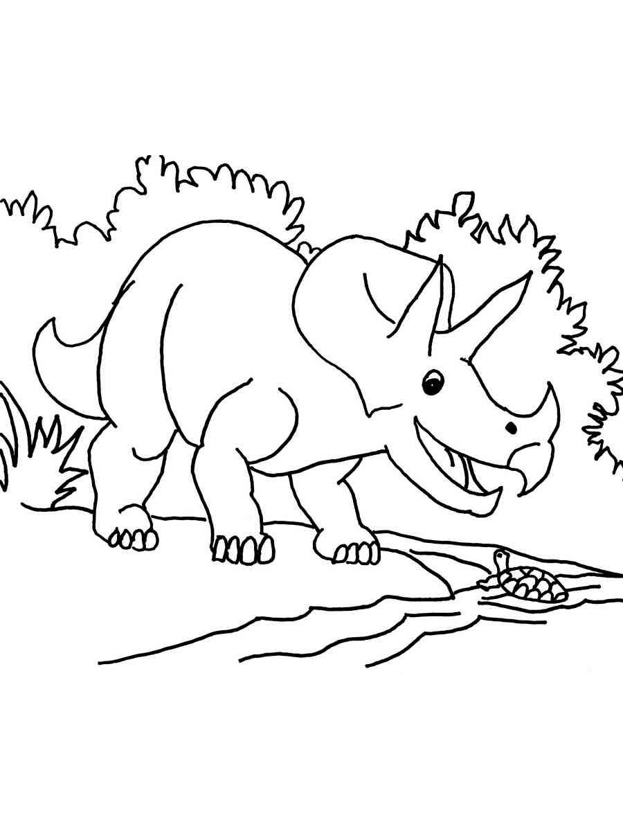 Happy Triceratops Coloring Page Happy Triceratops Coloring Page