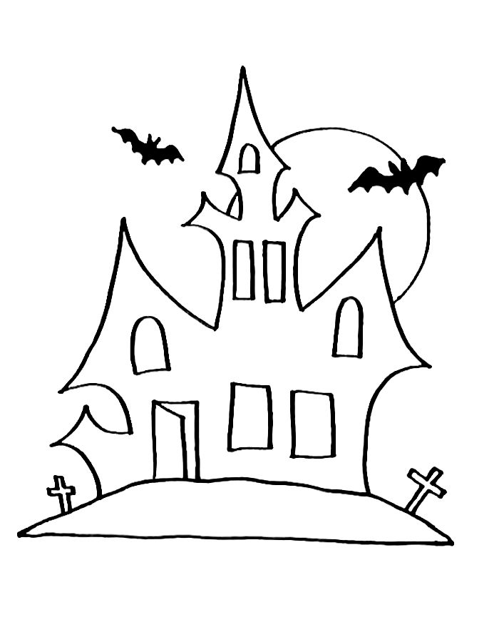 Haunted House Coloring Pages Free Printable PDF 