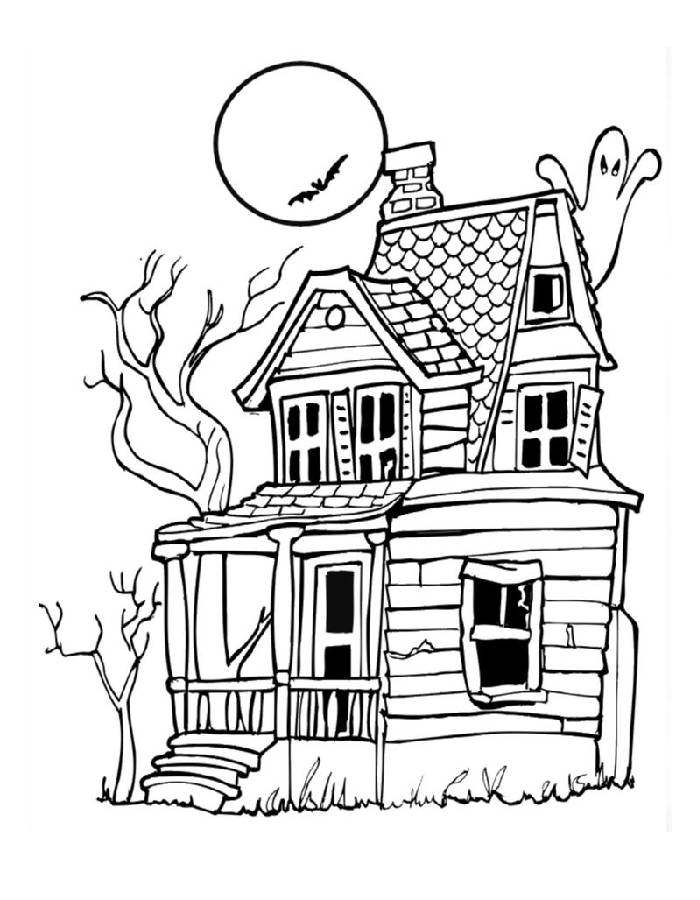 Haunted House Coloring Pages Free Printable PDF 