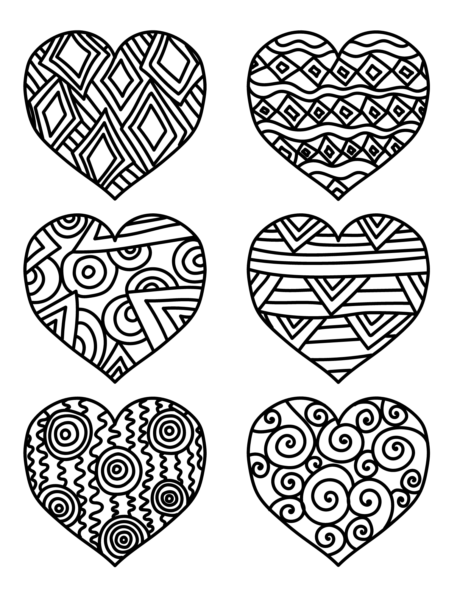 Heart Coloring Page Printable Art And Words