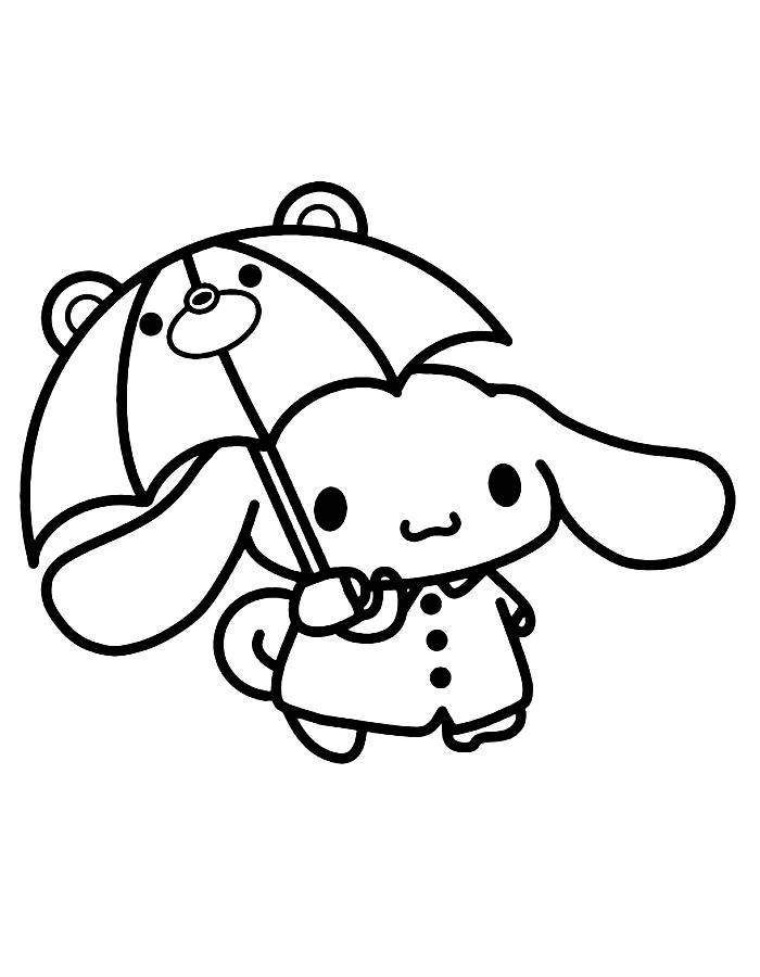 Hello Kitty Cinnamon Roll Coloring Page Free Printable PDF 