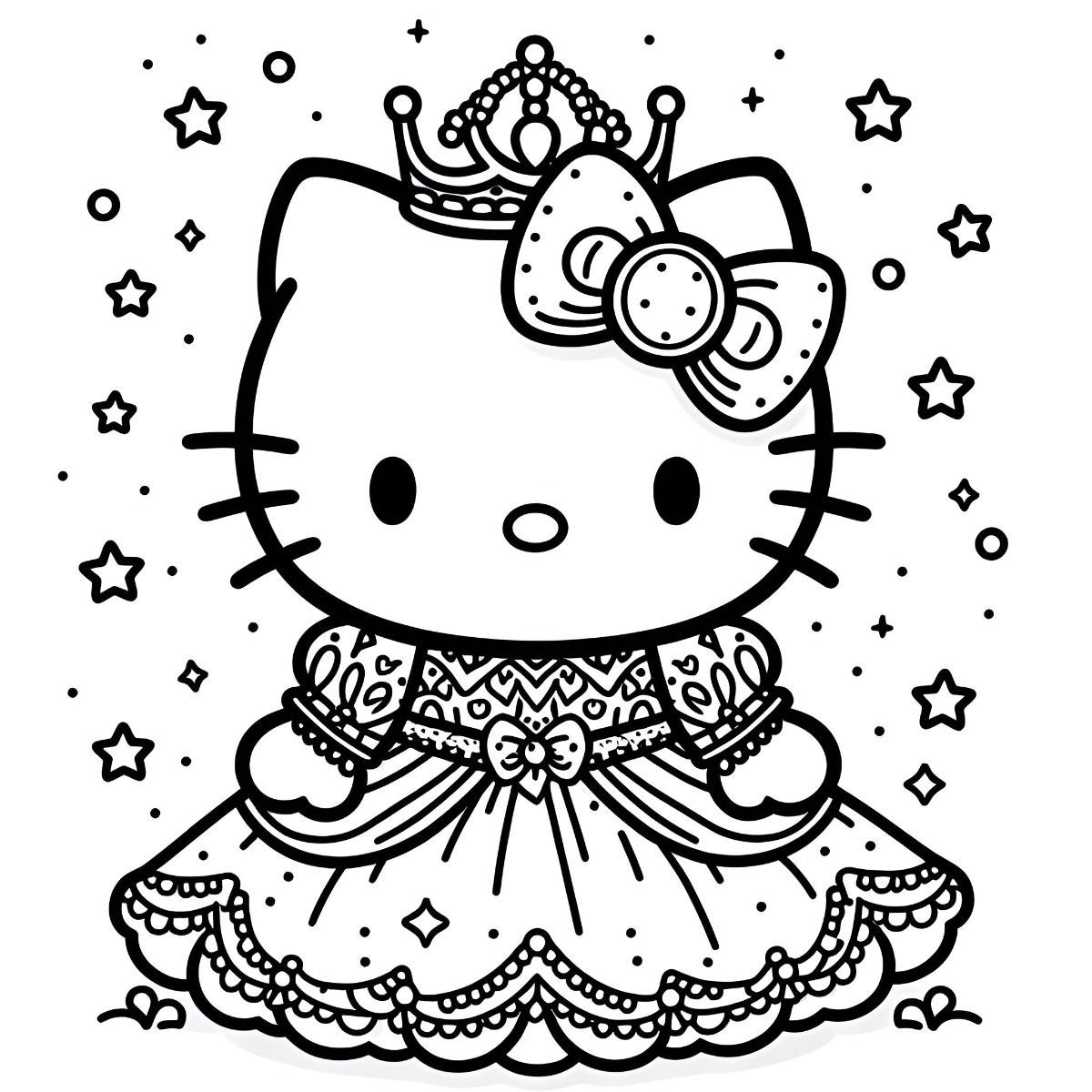 hello kitty marshmallow coloring page