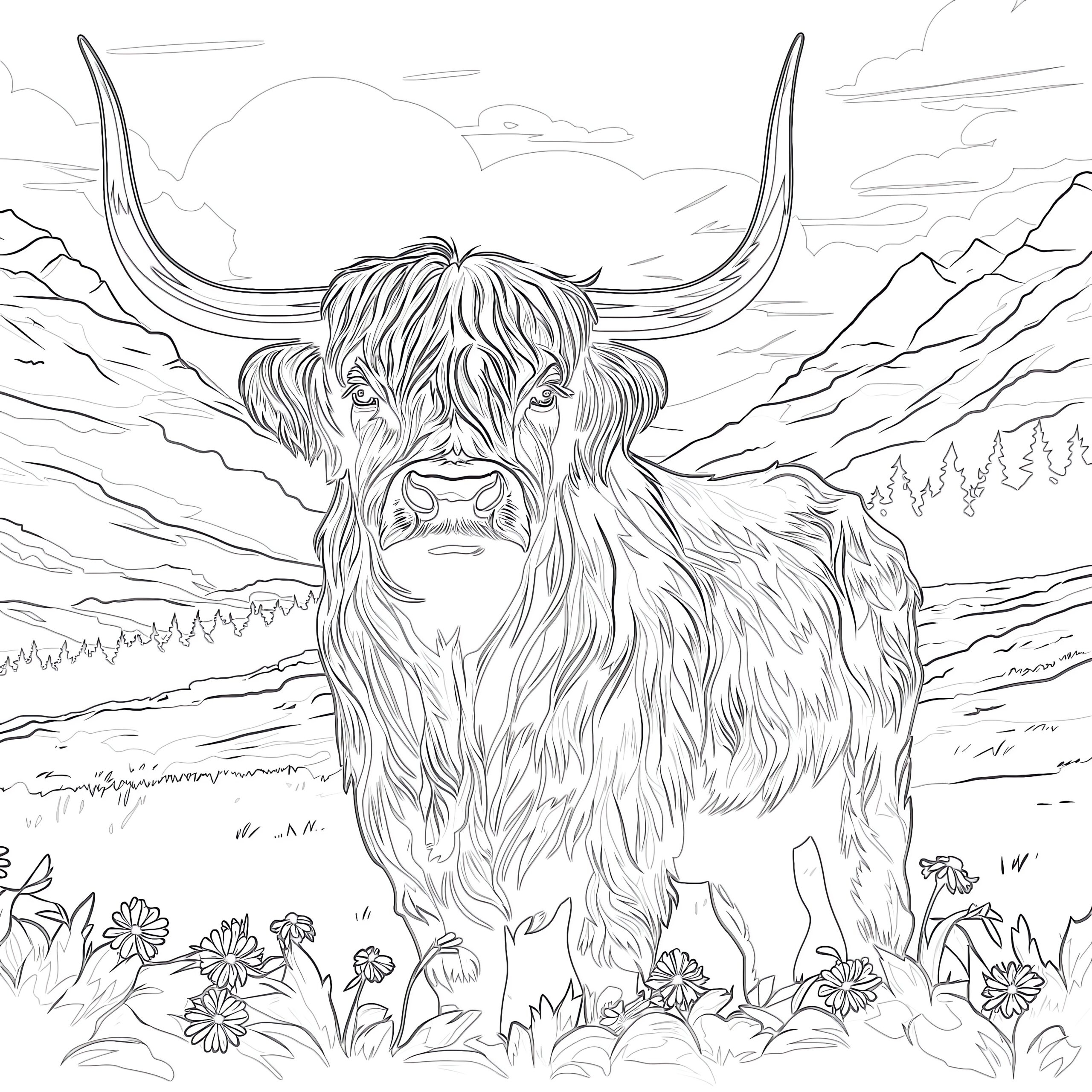Highland Cow Coloring Pages Highland Cow Coloring Pages