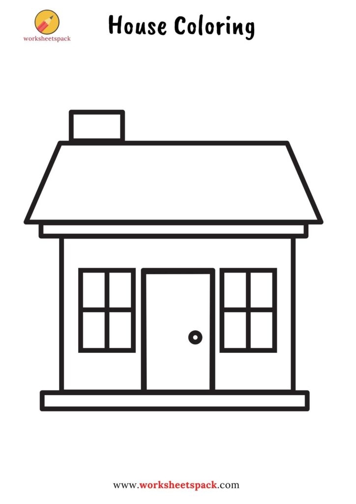 House Coloring Pages Worksheetspack