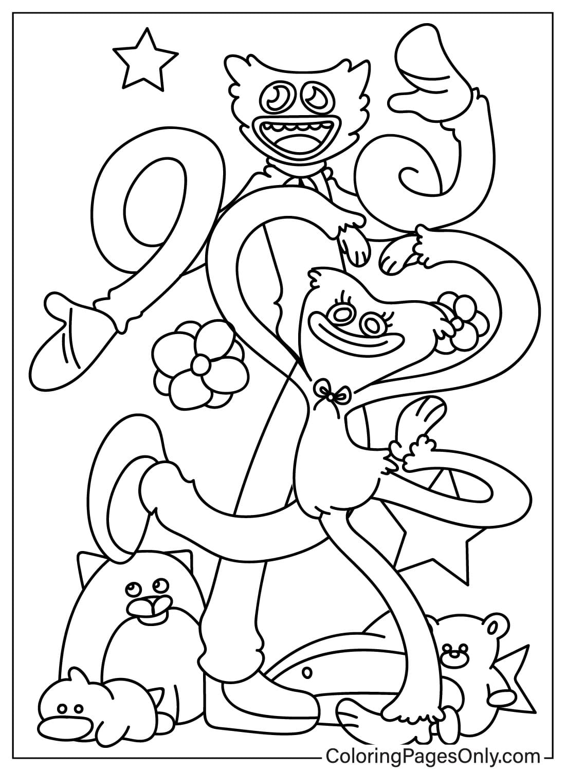 Huggy Wuggy Coloring Pages