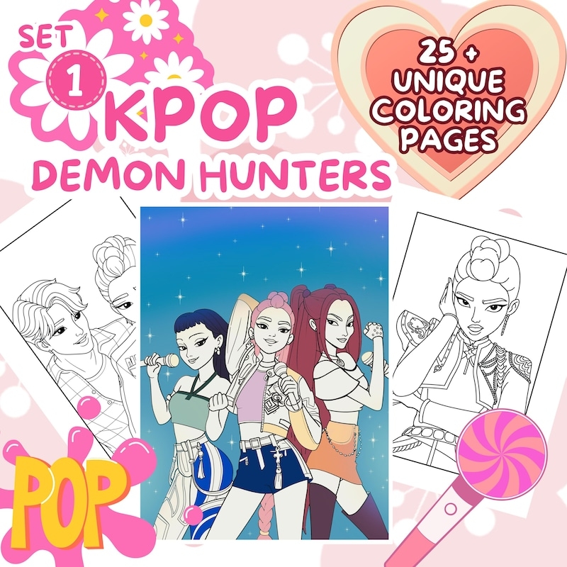 Huntrix Coloring Pages Etsy