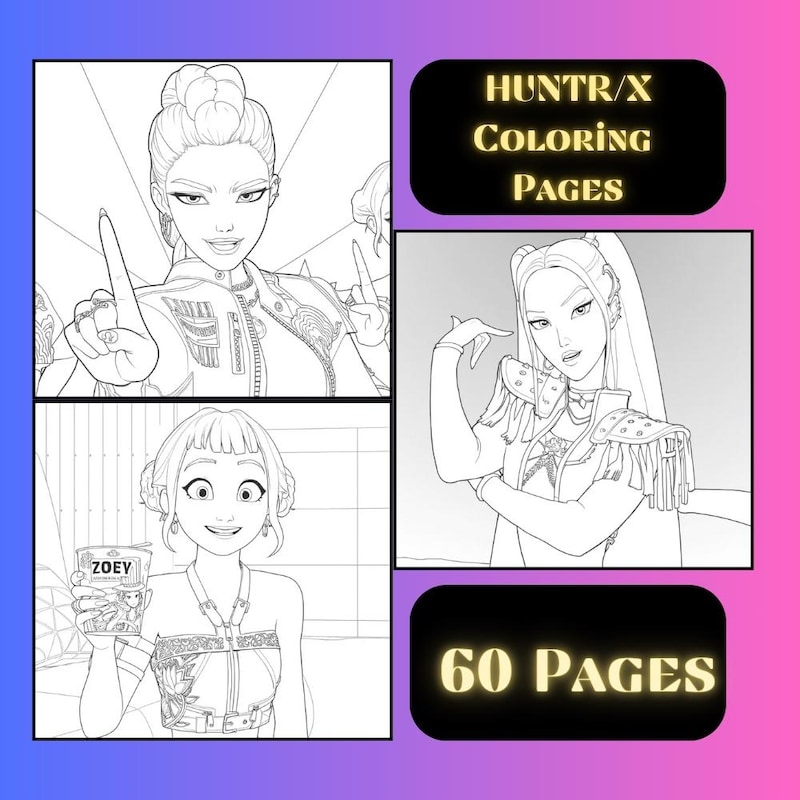 Huntrix Coloring Pages Etsy