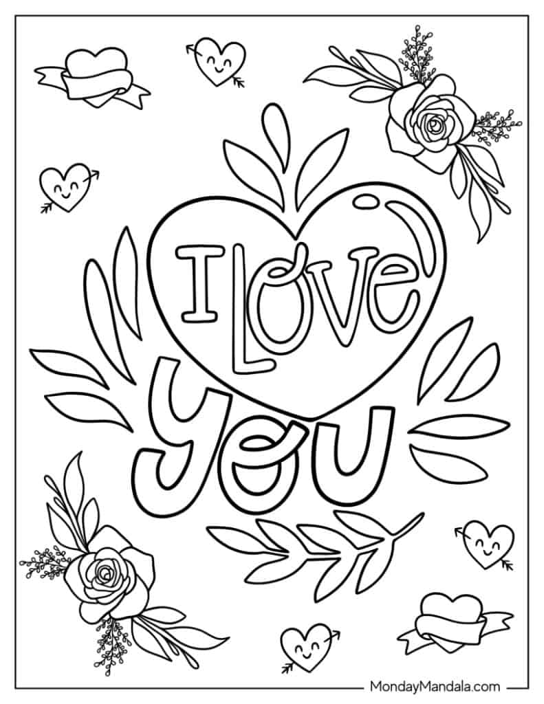 I Love You Coloring Pages Free Printable Infoupdate