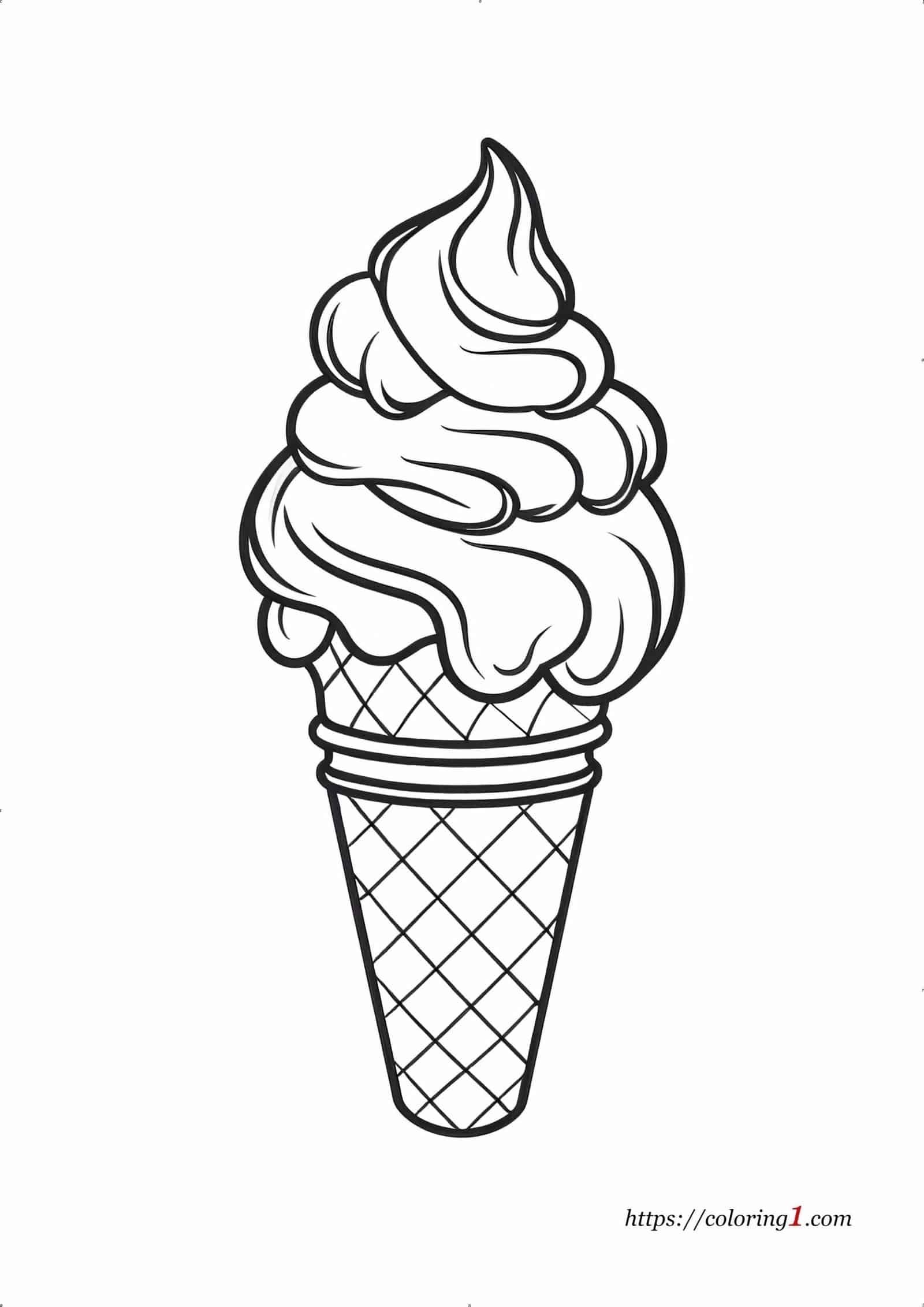 ice cream cone coloring page