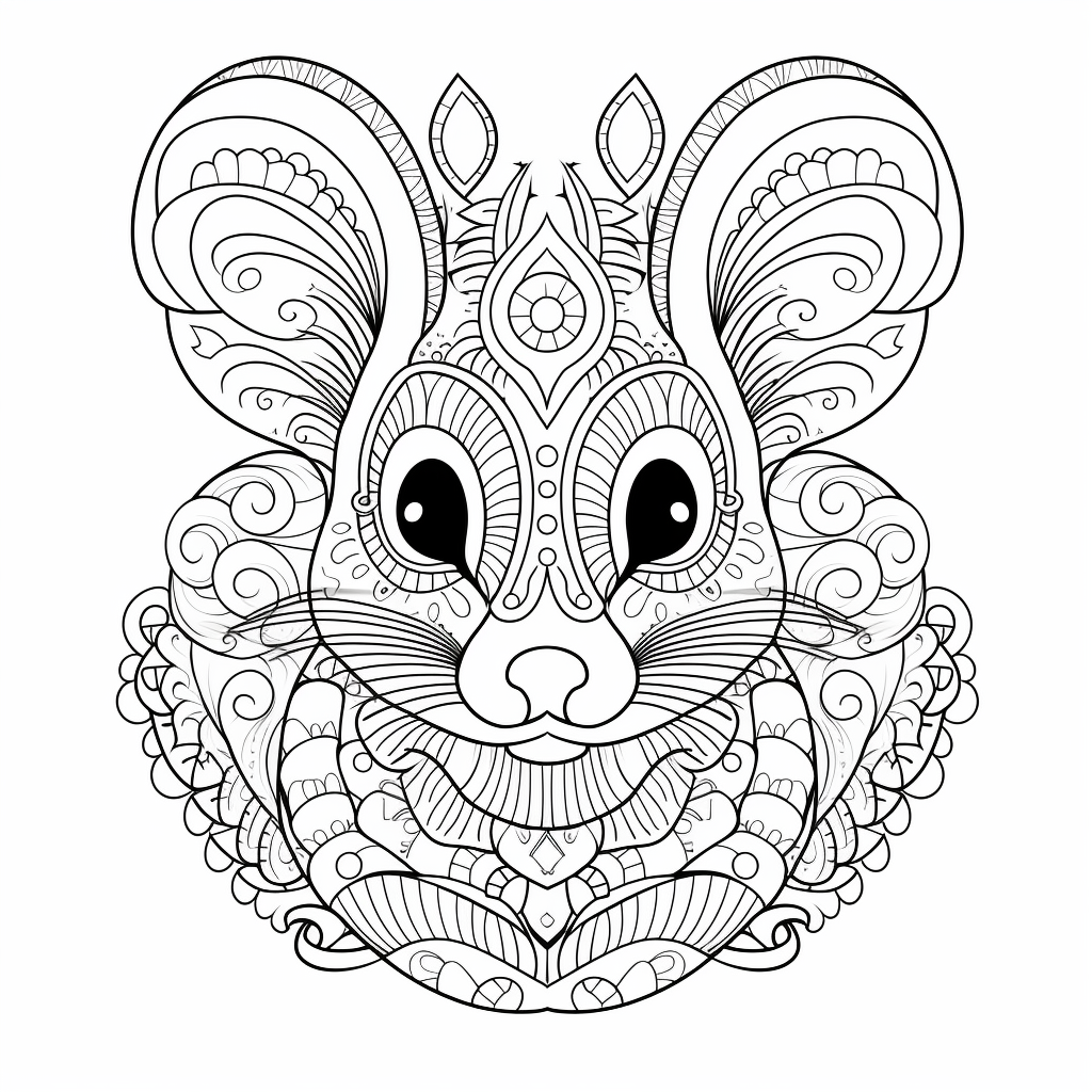 Intricate Chinchilla Mandala Design Coloring Page