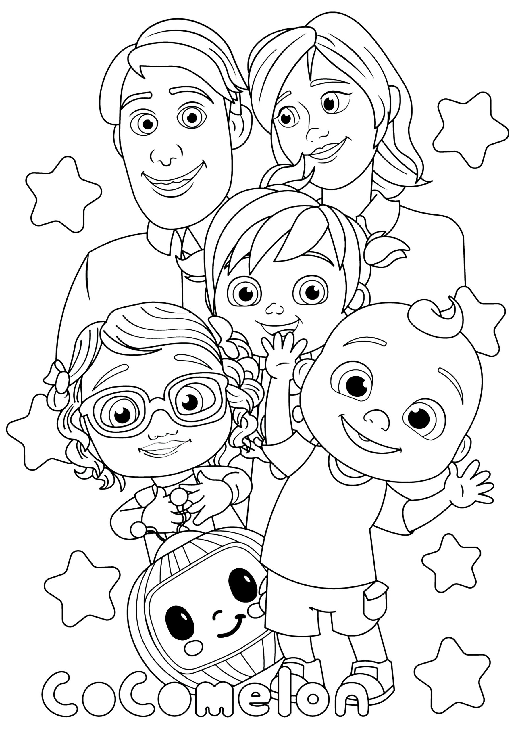 JJ Bella And Other Cocomelon Characters Cocomelon Coloring Pages JJ Bella And Other Cocomelon Characters Cocomelon Coloring Pages