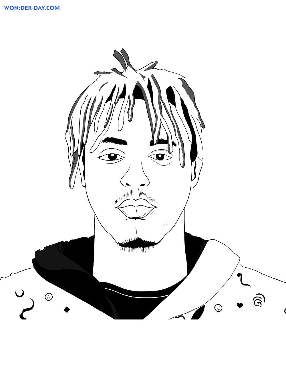 Juice Wrld Coloring Pages Molon Printable