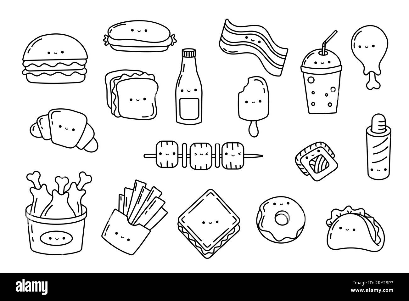 Kawaii Food Coloring Pages Kawaii Food Coloring Pages