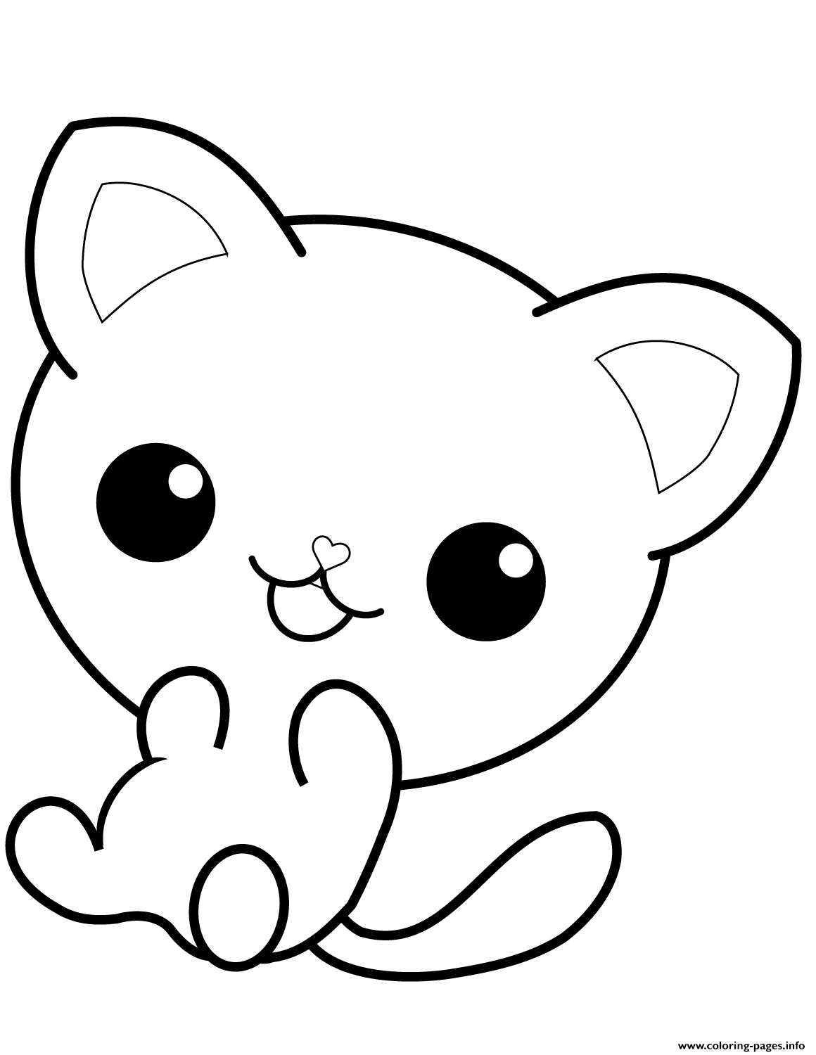Kawaii Kitty Cat Coloring Page Printable Kawaii Kitty Cat Coloring Page Printable