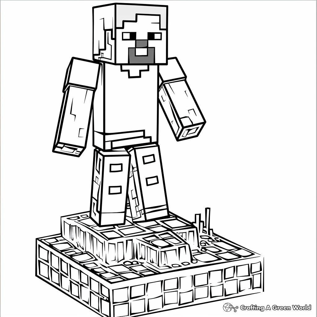 Kids Coloring Pages Minecraft Steve 2025 