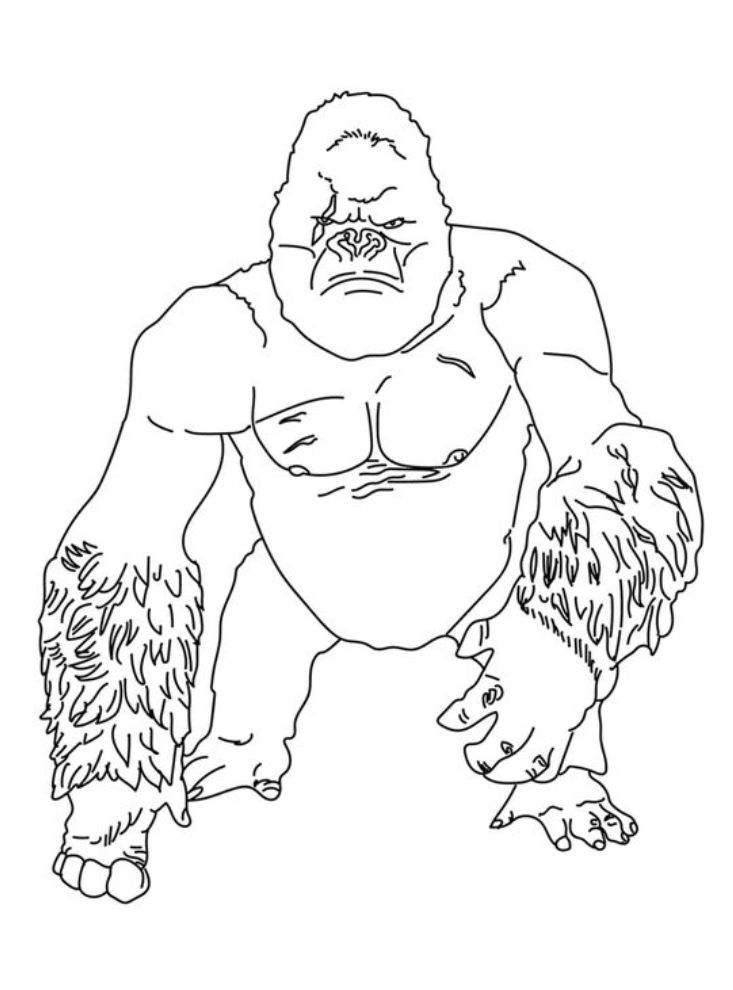 King Kong Coloring Pages Free Printable PDF 