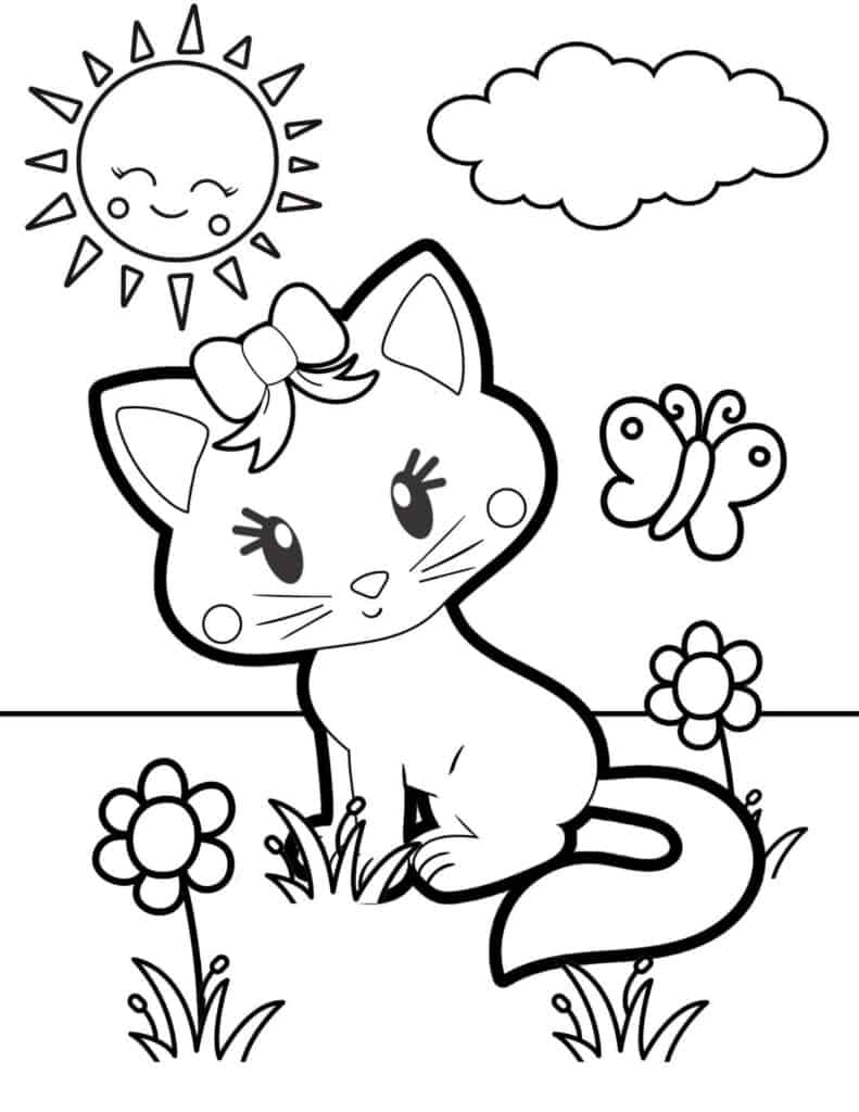 Kitten Coloring Page Coloring Book 6000 Coloring Pages