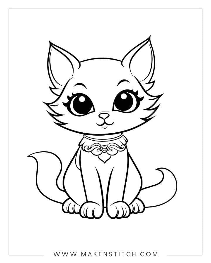 Kittens Coloring Pages Makenstitch
