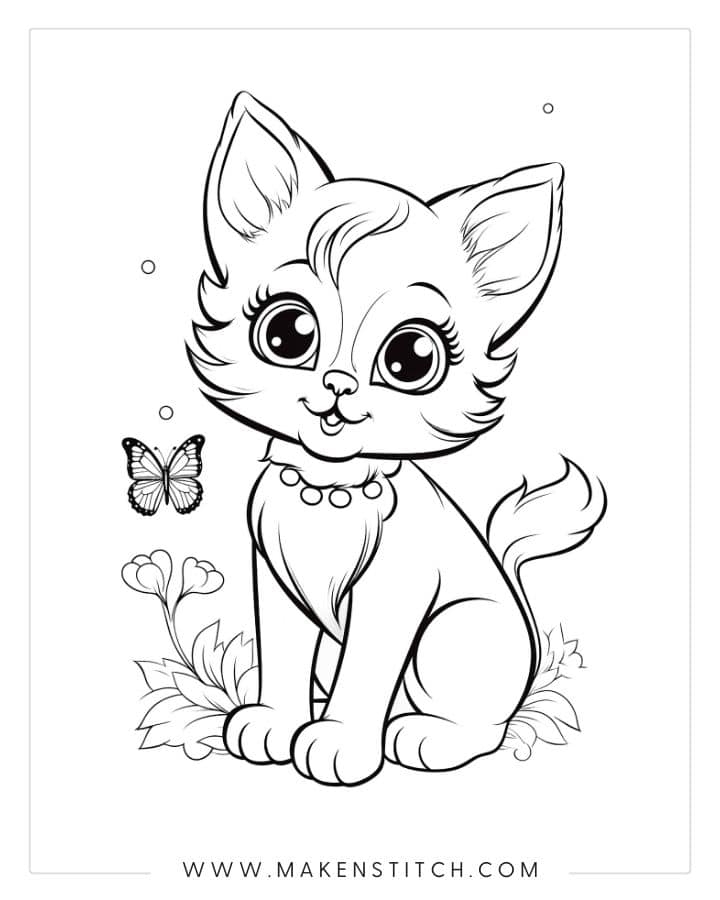 Kittens Coloring Pages Makenstitch