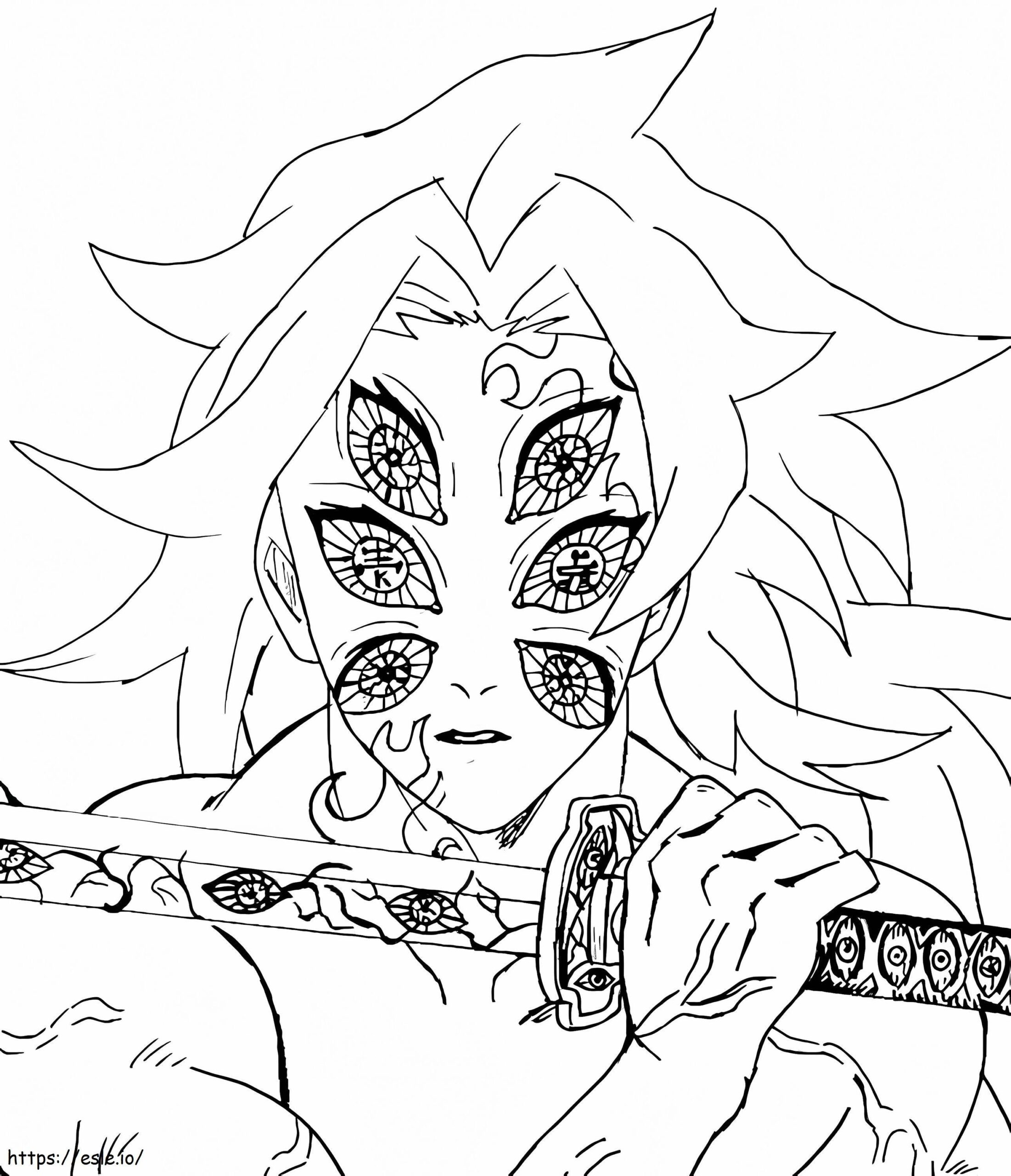 Kokushibo Demon Slayer Coloring Page Kokushibo Demon Slayer Coloring Page