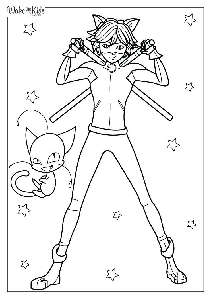 ladybug cat noir coloring pages